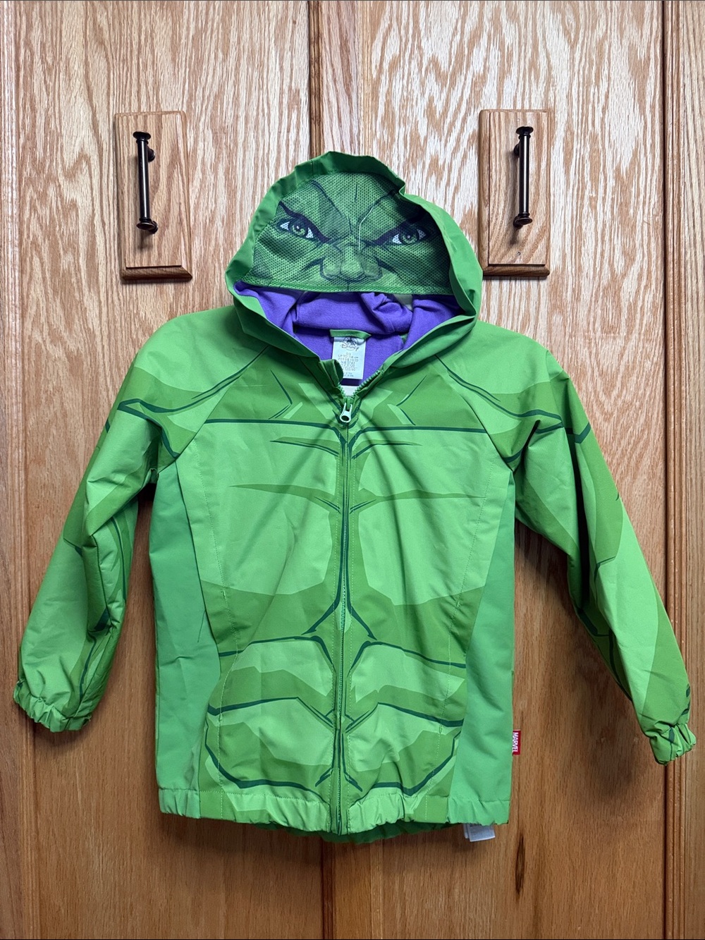 Disney Green Superhero Hooded Costume Jacket with Character Face